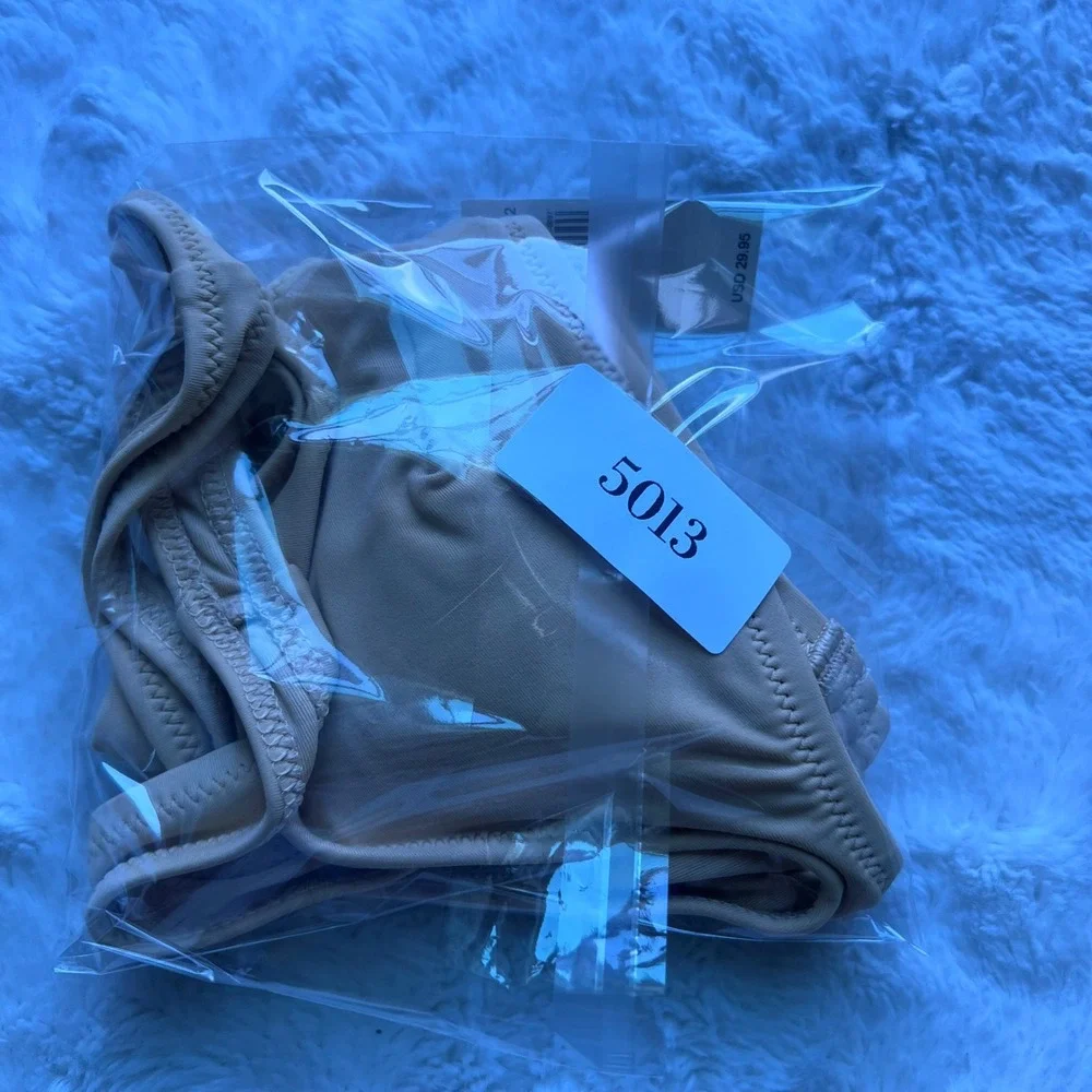 Aerie Scoop Bikini Top Tan Neutral Wide Strap Swimwear 0753-3132 Size XS NEW